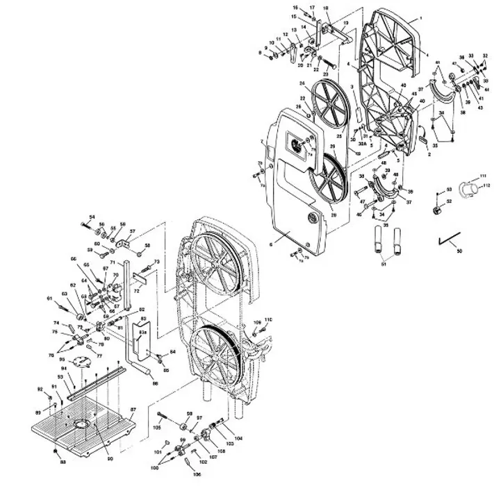 Repuestos de sierra de cinta exploded diagram