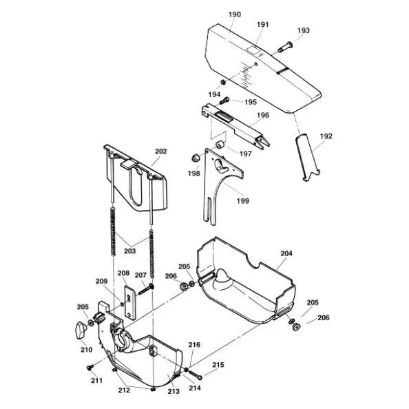Saw Guards Service Parts exploded diagram
