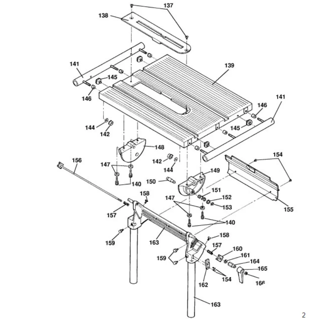 MARK V 510 / 505 Table Service Parts exploded diagram
