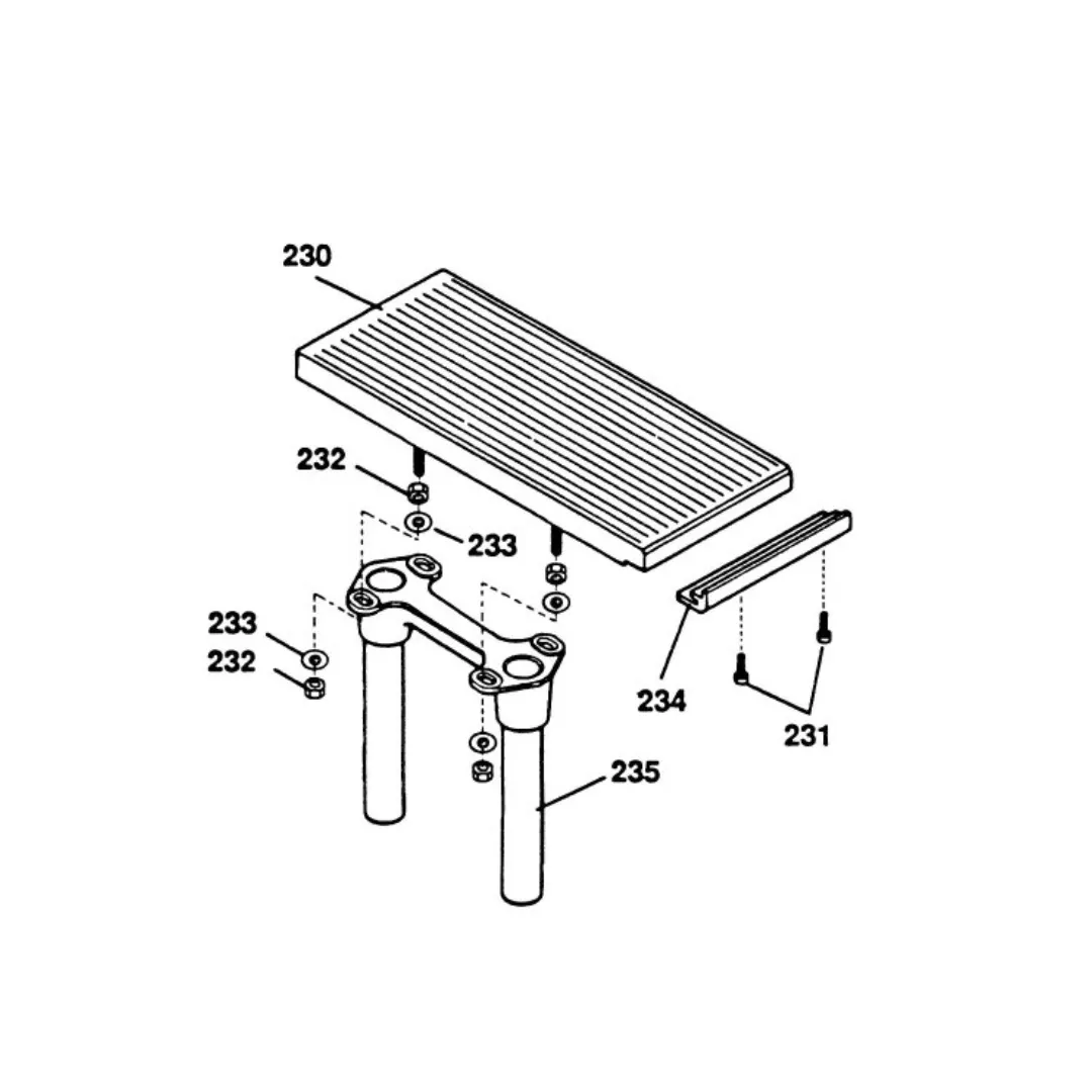 MARK V Model 500 Extension Table Service Parts exploded diagram