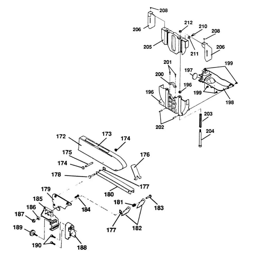 MARK V Model 500 Saw Guards Service Parts exploded diagram