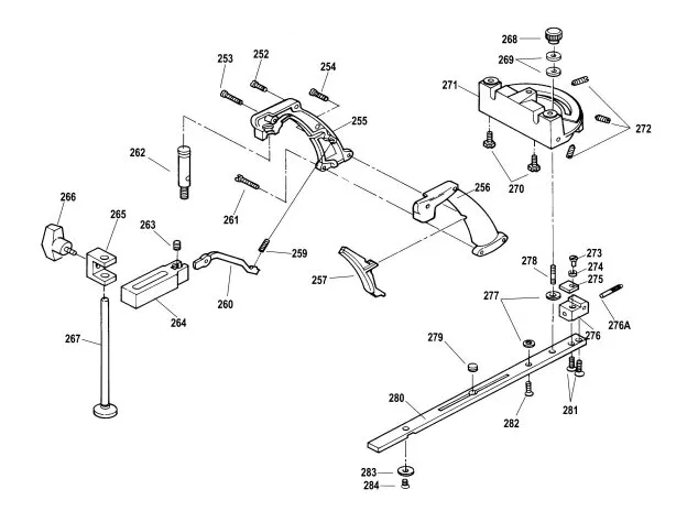 Miter Gauge and Safety Grip Service Parts exploded diagram