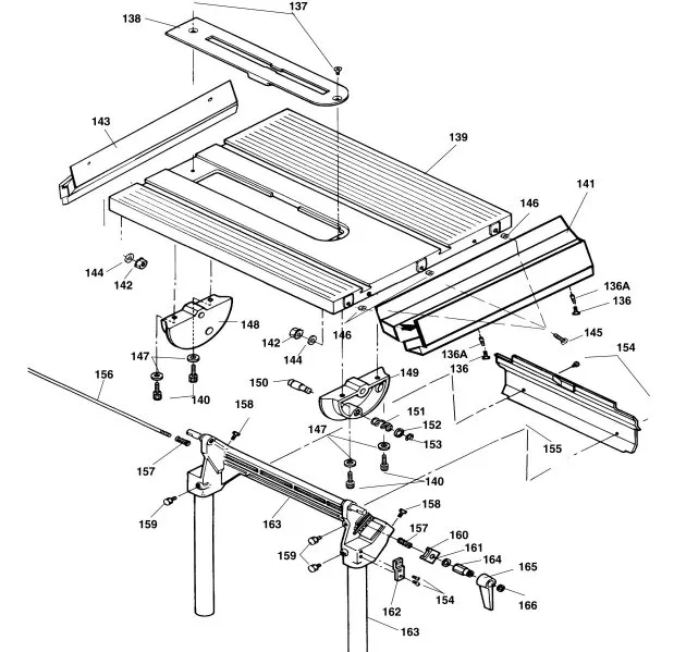 MARK 7 / MARK V 520 Table Service Parts exploded diagram