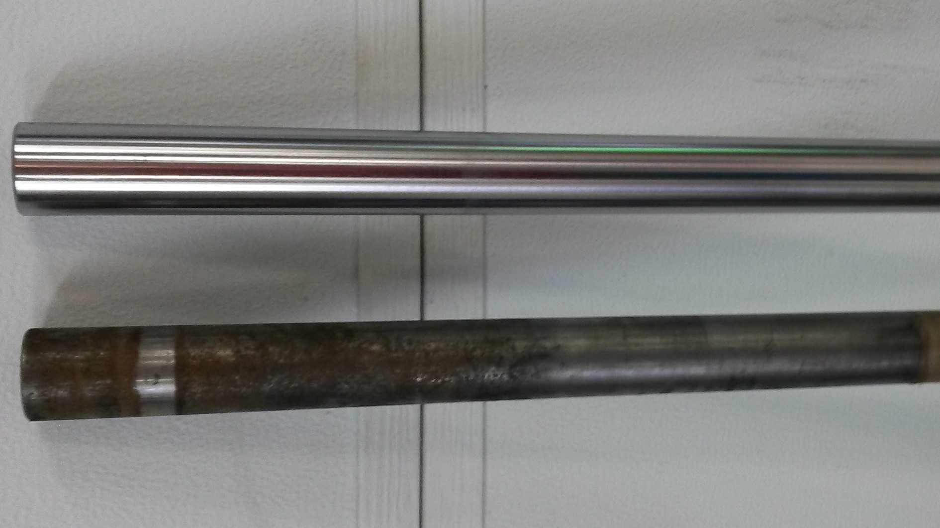 One tube before the other after polishing